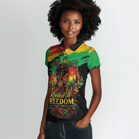 Juneteenth Rooted in Freedom Women Polo Shirt Black Pride African Queen