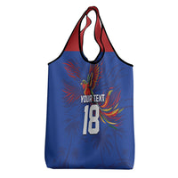 Haiti Heritage Football 2026 Custom Grocery Bag Hispaniolan Trogon Bird
