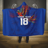 Haiti Heritage Football 2026 Custom Hooded Blanket Hispaniolan Trogon Bird