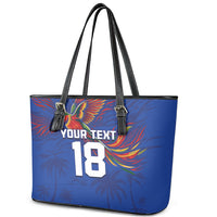 Haiti Heritage Football 2026 Custom Leather Tote Bag Hispaniolan Trogon Bird