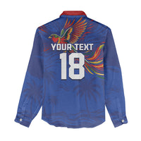 Haiti Heritage Football 2026 Custom Women Casual Shirt Hispaniolan Trogon Bird