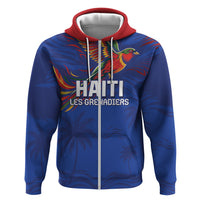 Haiti Heritage Football 2026 Custom Zip Hoodie Hispaniolan Trogon Bird