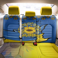 Ukraine Sunflower Peace Sign Back Car Seat Cover With Folk Patterns - Wonder Print Shop