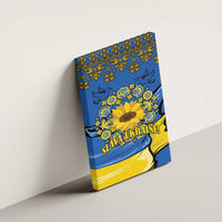 Ukraine Sunflower Peace Sign Canvas Wall Art With Folk Patterns - Wonder Print Shop