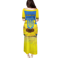 Ukraine Sunflower Peace Sign Family Matching Puletasi and Hawaiian Shirt With Folk Patterns - Wonder Print Shop