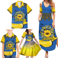 Ukraine Sunflower Peace Sign Family Matching Summer Maxi Dress and Hawaiian Shirt With Folk Patterns - Wonder Print Shop