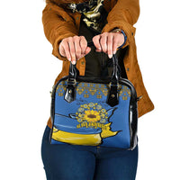 Ukraine Sunflower Peace Sign Shoulder Handbag With Folk Patterns