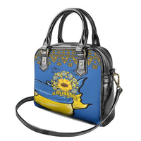 Ukraine Sunflower Peace Sign Shoulder Handbag With Folk Patterns