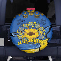 Ukraine Sunflower Peace Sign Spare Tire Cover With Folk Patterns - Wonder Print Shop