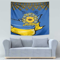 Ukraine Sunflower Peace Sign Tapestry With Folk Patterns - Wonder Print Shop