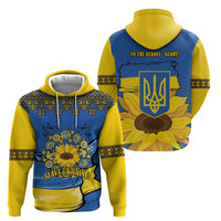 Ukraine Sunflower Peace Sign Zip Hoodie With Folk Patterns - Wonder Print Shop