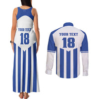 Custom Honduras Football Couples Matching Tank Maxi Dress and Long Sleeve Button Shirt Los Catrachos Sporty Style - Wonder Print Shop