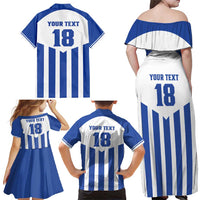 Custom Honduras Football Family Matching Off Shoulder Maxi Dress and Hawaiian Shirt Los Catrachos Sporty Style - Wonder Print Shop
