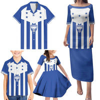 Custom Honduras Football Family Matching Puletasi and Hawaiian Shirt Los Catrachos Sporty Style - Wonder Print Shop