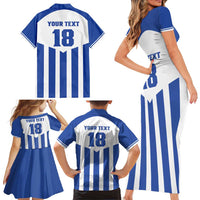 Custom Honduras Football Family Matching Short Sleeve Bodycon Dress and Hawaiian Shirt Los Catrachos Sporty Style - Wonder Print Shop