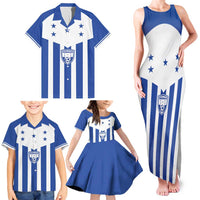 Custom Honduras Football Family Matching Tank Maxi Dress and Hawaiian Shirt Los Catrachos Sporty Style - Wonder Print Shop