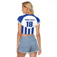 Custom Honduras Football Raglan Cropped T Shirt Los Catrachos Sporty Style - Wonder Print Shop