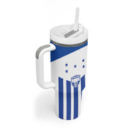 Custom Honduras Football Tumbler With Handle Los Catrachos Sporty Style - Wonder Print Shop