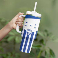 Custom Honduras Football Tumbler With Handle Los Catrachos Sporty Style - Wonder Print Shop