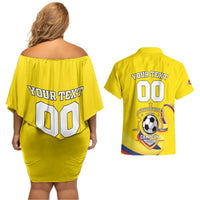 Custom Colombia Football Couples Matching Off Shoulder Short Dress and Hawaiian Shirt Go Champions Unique Style - Wonder Print Shop