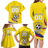 Custom Colombia Football Family Matching Long Sleeve Bodycon Dress and Hawaiian Shirt Go Champions Unique Style - Wonder Print Shop