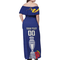 Custom Colombia Football Family Matching Off Shoulder Maxi Dress and Hawaiian Shirt 2024 Copa America - Wonder Print Shop