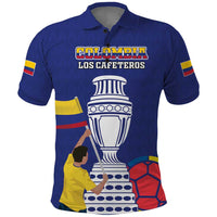 Custom Colombia Football Polo Shirt 2024 Copa America - Wonder Print Shop