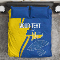 Personalized Ukraine Independence Day Bedding Set Peace Dove Sunflower - Wonder Print Shop