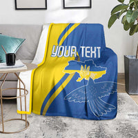 Personalized Ukraine Independence Day Blanket Peace Dove Sunflower