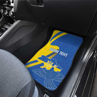 Personalized Ukraine Independence Day Car Mats Peace Dove Sunflower - Wonder Print Shop