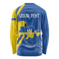 Personalized Ukraine Independence Day Long Sleeve Shirt Peace Dove Sunflower - Wonder Print Shop