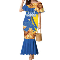 Personalized Ukraine Independence Day Mermaid Dress Peace Dove Sunflower - Wonder Print Shop