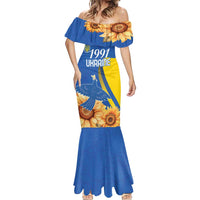 Personalized Ukraine Independence Day Mermaid Dress Peace Dove Sunflower - Wonder Print Shop