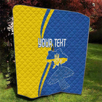 Personalized Ukraine Independence Day Quilt Peace Dove Sunflower - Wonder Print Shop