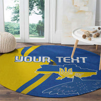 Personalized Ukraine Independence Day Round Carpet Peace Dove Sunflower