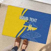 Personalized Ukraine Independence Day Rubber Doormat Peace Dove Sunflower - Wonder Print Shop