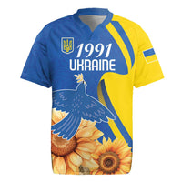 Personalized Ukraine Independence Day Rugby Jersey Peace Dove Sunflower - Wonder Print Shop