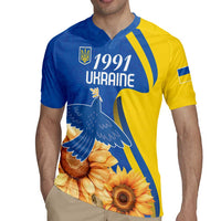 Personalized Ukraine Independence Day Rugby Jersey Peace Dove Sunflower - Wonder Print Shop