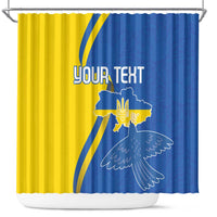 Personalized Ukraine Independence Day Shower Curtain Peace Dove Sunflower