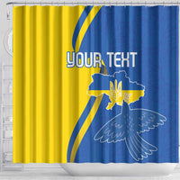 Personalized Ukraine Independence Day Shower Curtain Peace Dove Sunflower