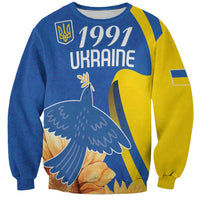 Personalized Ukraine Independence Day Sweatshirt Peace Dove Sunflower - Wonder Print Shop
