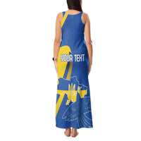 Personalized Ukraine Independence Day Tank Maxi Dress Peace Dove Sunflower - Wonder Print Shop