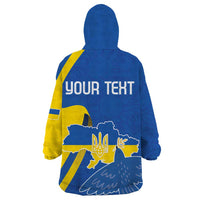 Personalized Ukraine Independence Day Wearable Blanket Hoodie Peace Dove Sunflower - Wonder Print Shop