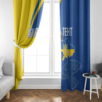 Personalized Ukraine Independence Day Window Curtain Peace Dove Sunflower - Wonder Print Shop
