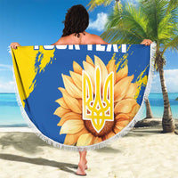 Custom Ukraine Independence Day Beach Blanket Dove Of Peace With Grunge Pattern - Wonder Print Shop
