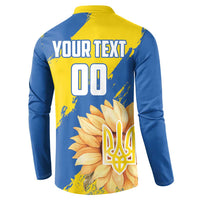 Custom Ukraine Independence Day Button Sweatshirt Dove Of Peace With Grunge Pattern - Wonder Print Shop