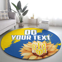 Custom Ukraine Independence Day Round Carpet Dove Of Peace With Grunge Pattern