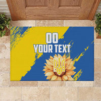 Custom Ukraine Independence Day Rubber Doormat Dove Of Peace With Grunge Pattern - Wonder Print Shop