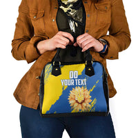 Custom Ukraine Independence Day Shoulder Handbag Dove Of Peace With Grunge Pattern