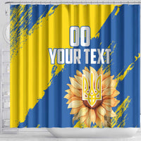 Custom Ukraine Independence Day Shower Curtain Dove Of Peace With Grunge Pattern